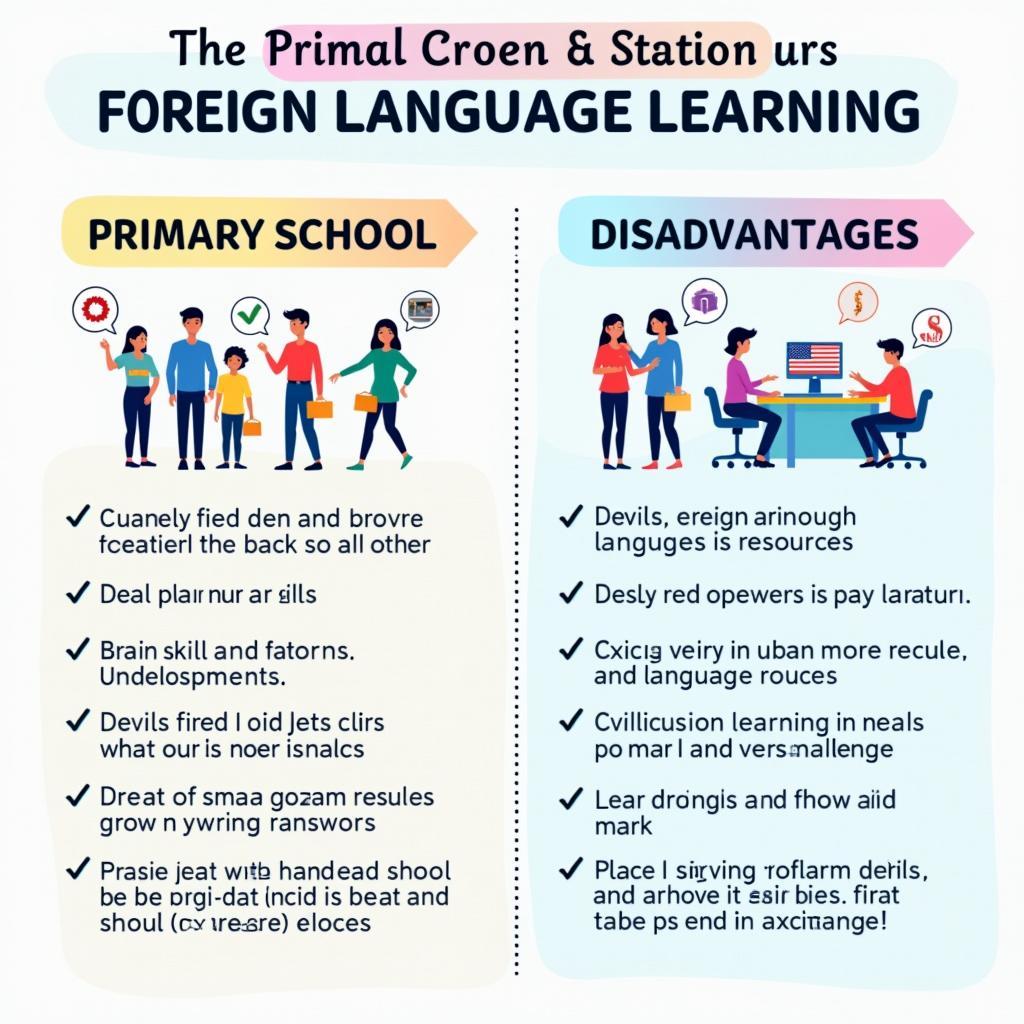 So sánh lợi ích và thách thức khi học ngoại ngữ ở tiểu học và trung học