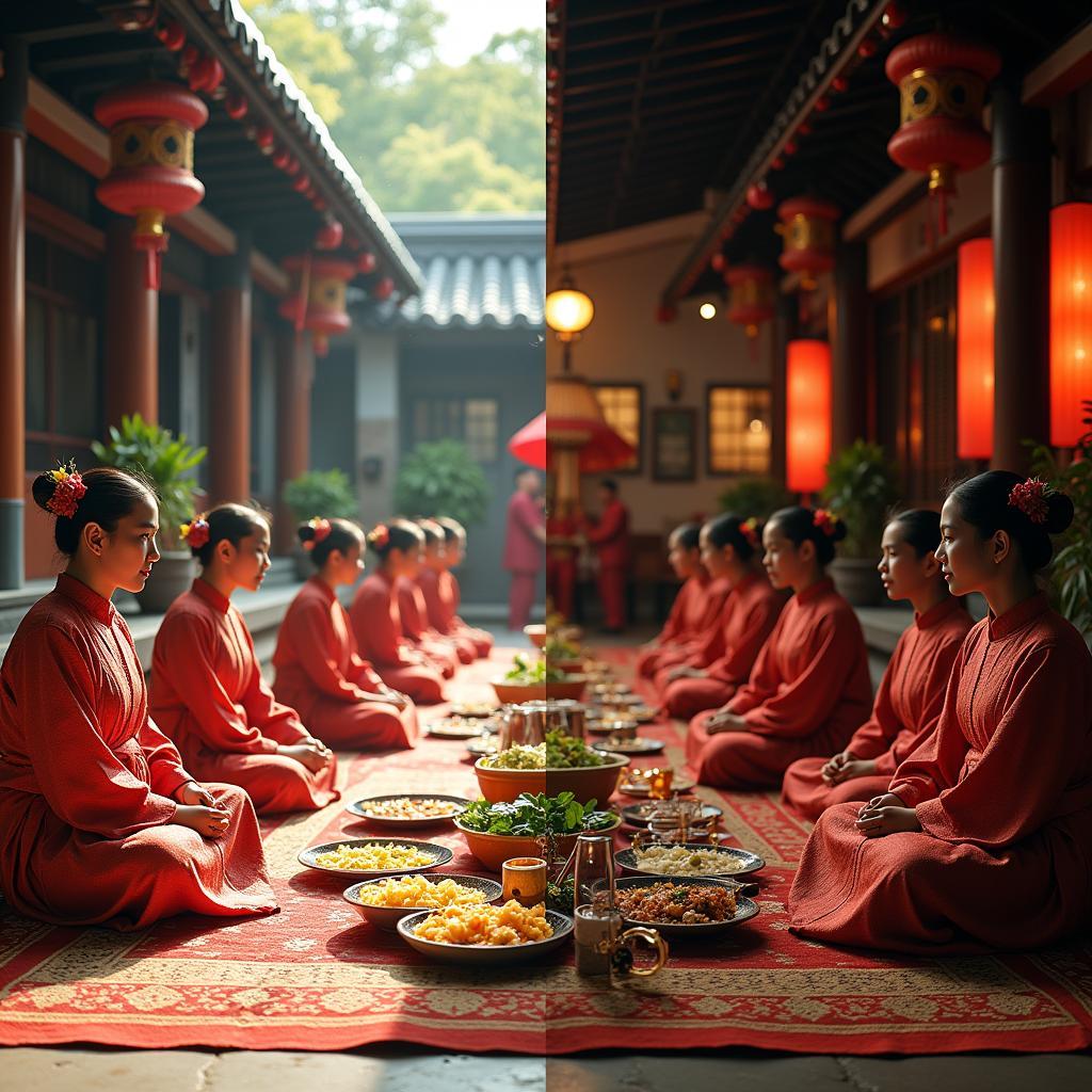 So sánh nghi lễ truyền thống giữa thành thị và nông thôn Việt Nam