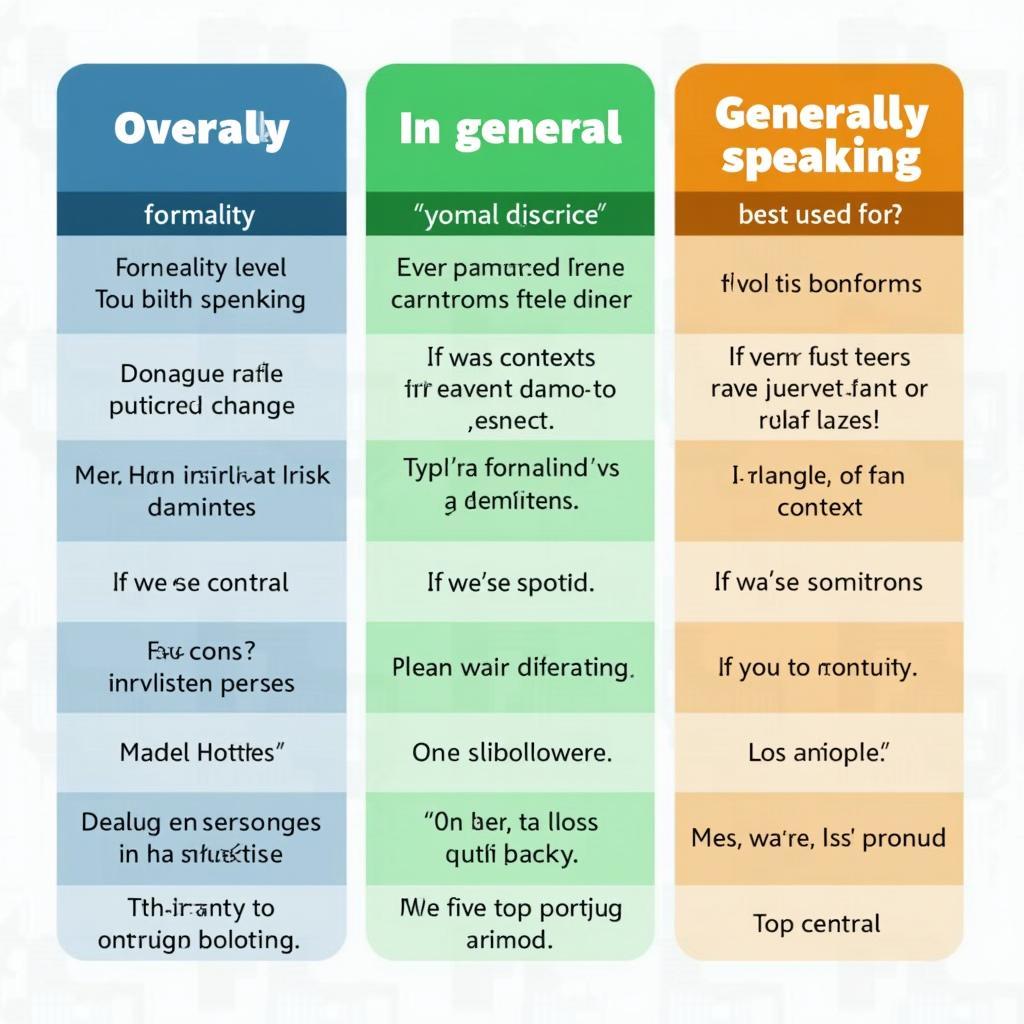 So sánh cách dùng Overall, In General, Generally Speaking trong IELTS