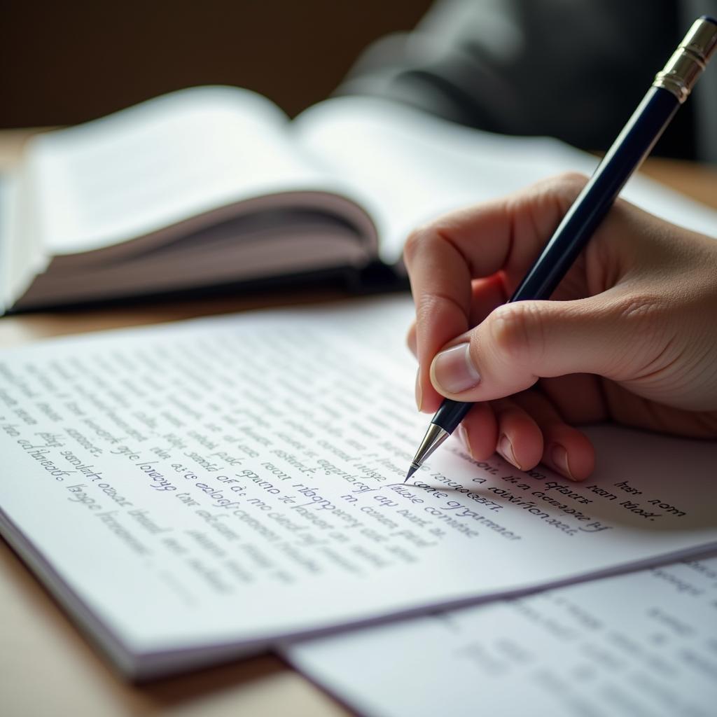 Thí sinh sử dụng các cấu trúc ngữ pháp nâng cao để đạt điểm cao trong bài thi IELTS Writing.