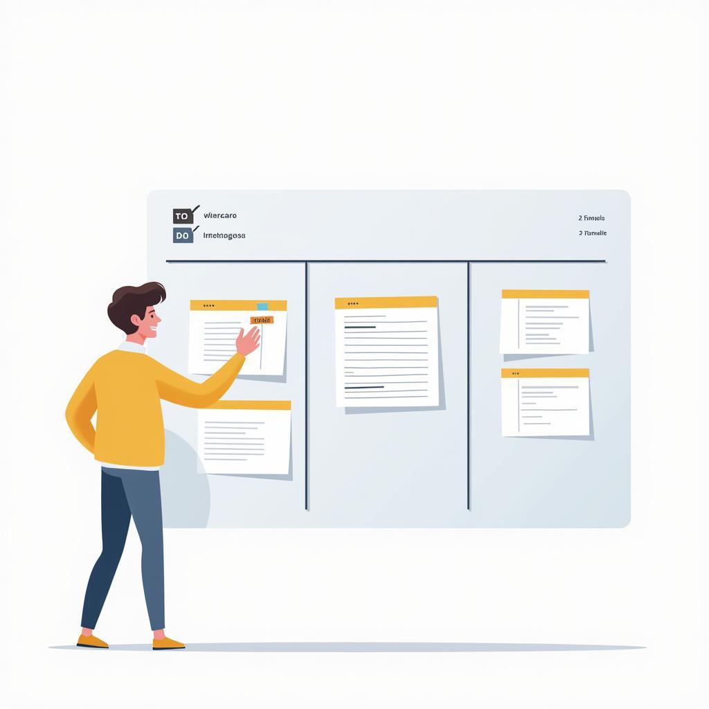 Minh họa việc sử dụng bảng Kanban và checklist để ngoại hóa thông tin và giảm tải nhận thức.