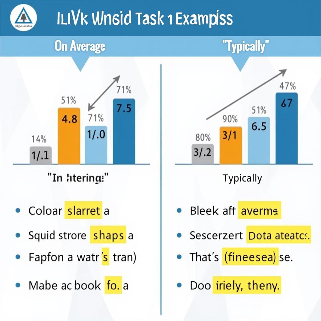 Hướng dẫn sử dụng on average và typically trong IELTS Writing Task 1 với biểu đồ minh họa số liệu