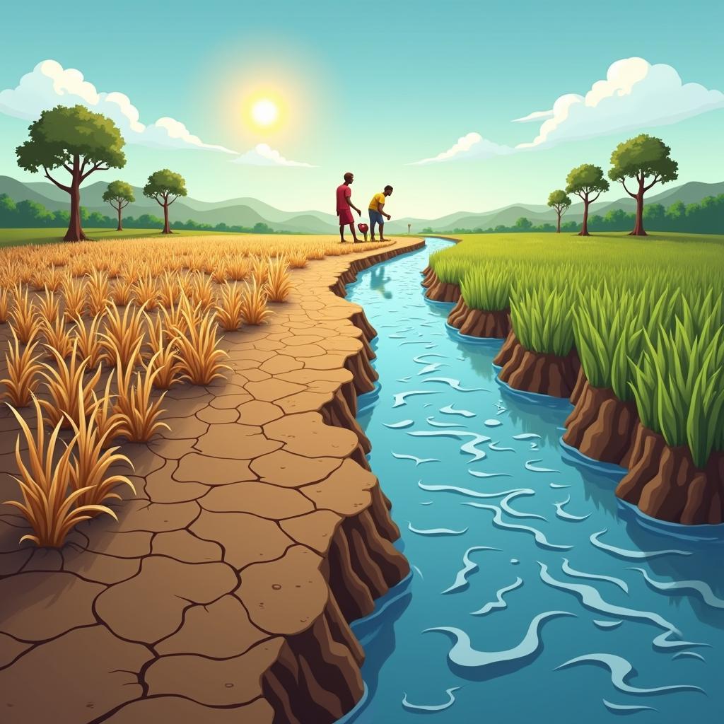 Minh họa tác động của biến đổi khí hậu đến nông nghiệp các nước đang phát triển trong IELTS Writing