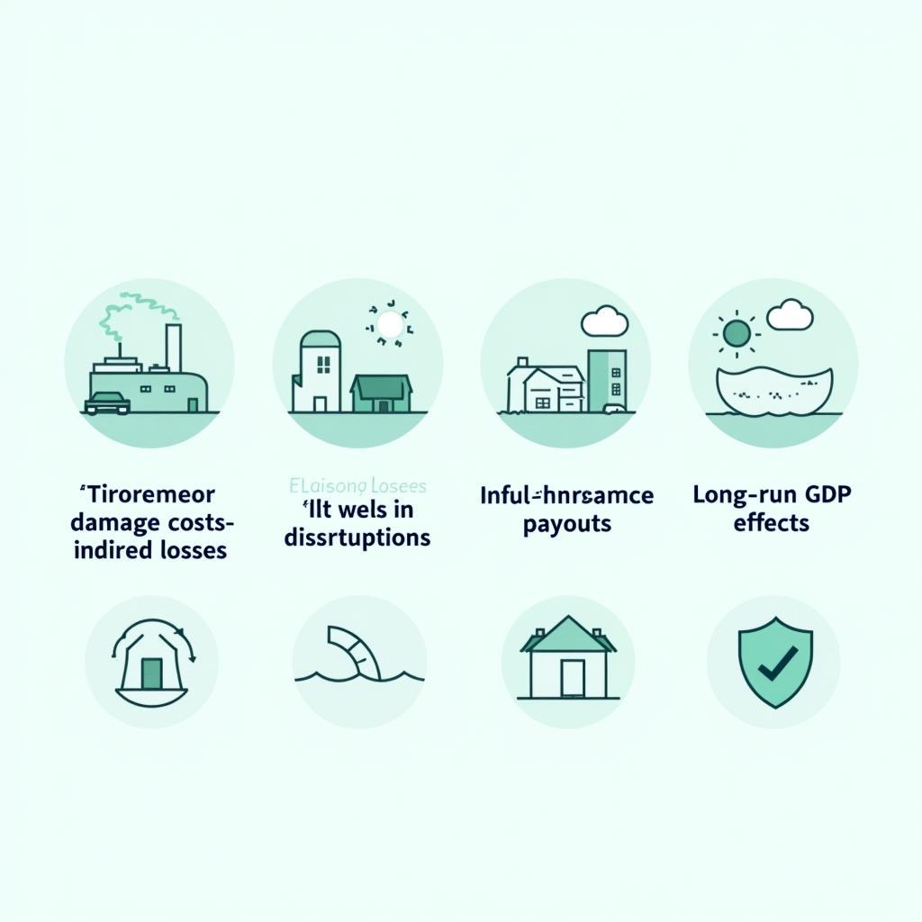 Biểu đồ tác động kinh tế thiên tai khí hậu cho IELTS Reading practice