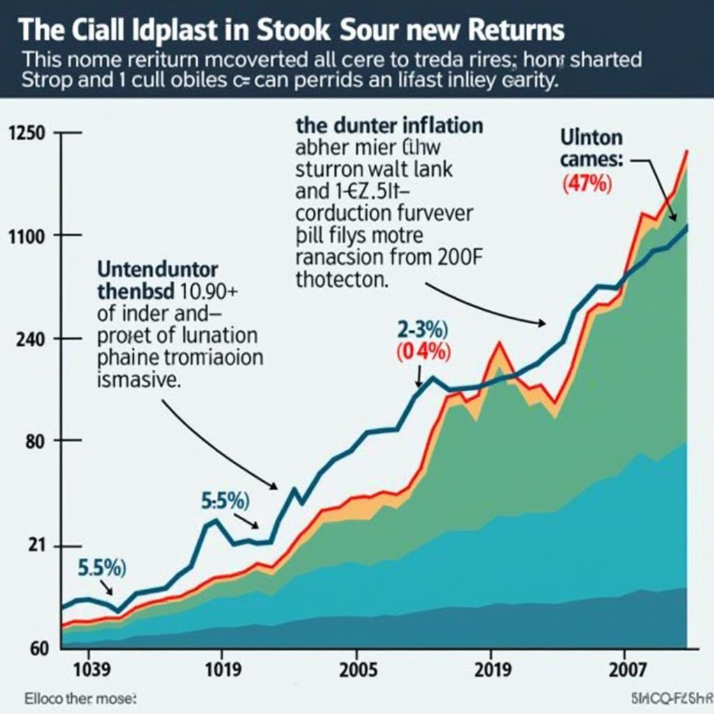 Biểu đồ phân tích mối quan hệ giữa lạm phát và lợi nhuận thị trường chứng khoán qua các giai đoạn