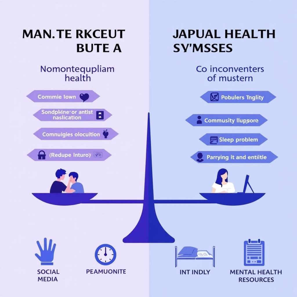 Biểu đồ phân tích tác động của mạng xã hội đến sức khỏe tinh thần người dùng