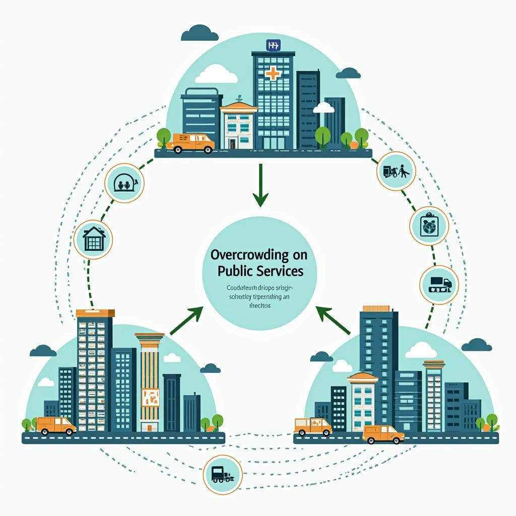 Minh họa tác động của quá tải dân số lên các dịch vụ công cộng trong IELTS Writing Task 2