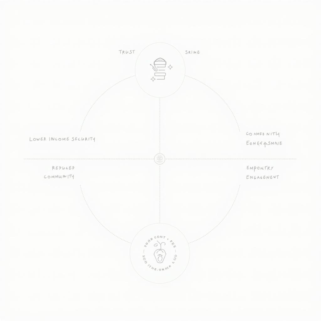 Sơ đồ cơ chế impact of unemployment on social cohesion và các yếu tố trung gian