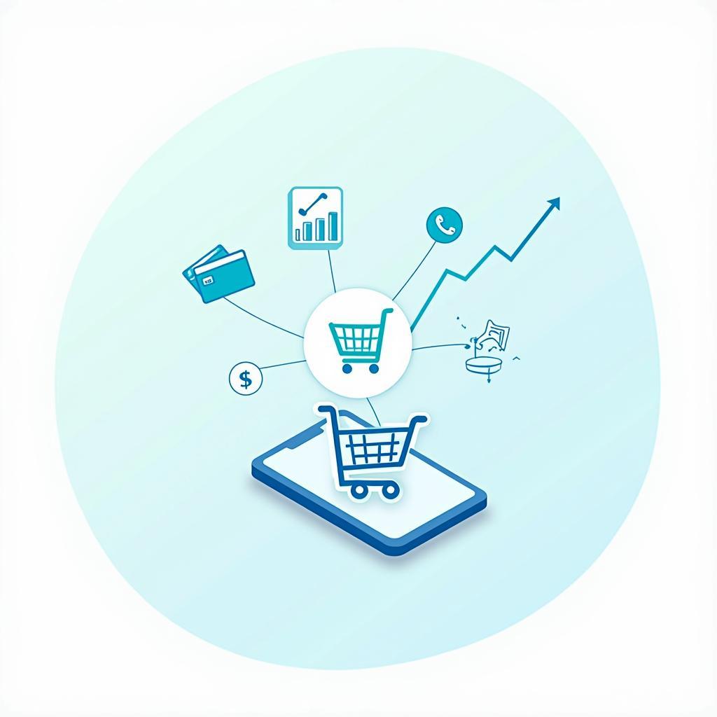 Minh họa tác động của thương mại điện tử đến các dịch vụ tài chính hiện đại