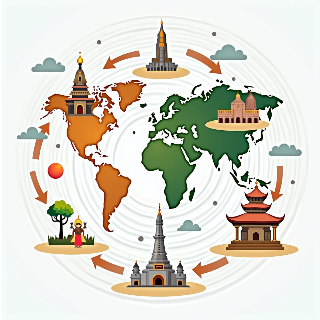 Minh họa tác động của toàn cầu hóa đến văn hóa địa phương trong IELTS Writing Task 2