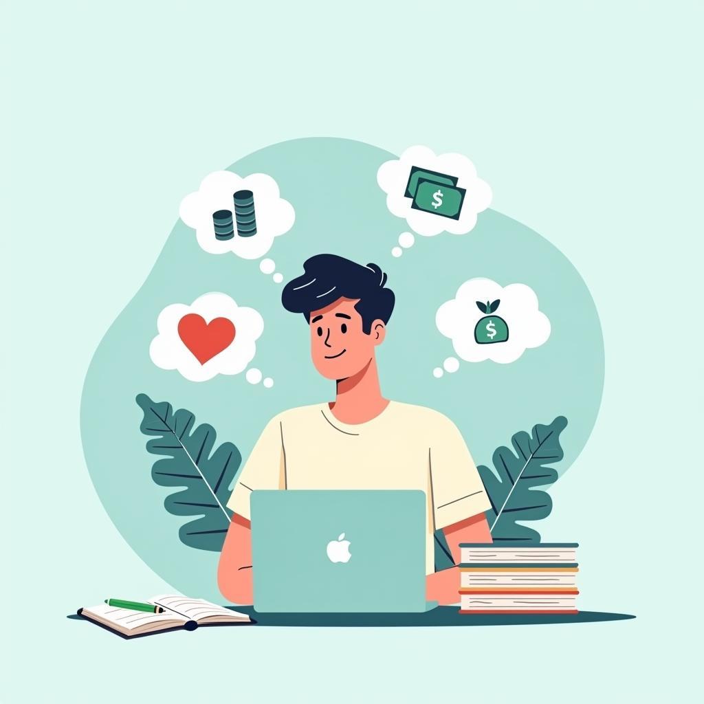 Minh họa tầm quan trọng của financial planning với mental well-being trong IELTS Writing Task 2