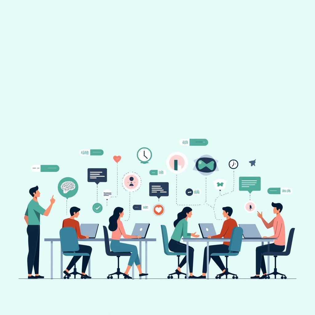 Infographic ve tam quan trong suc khoe tinh than noi lam viec trong IELTS Writing Task 2