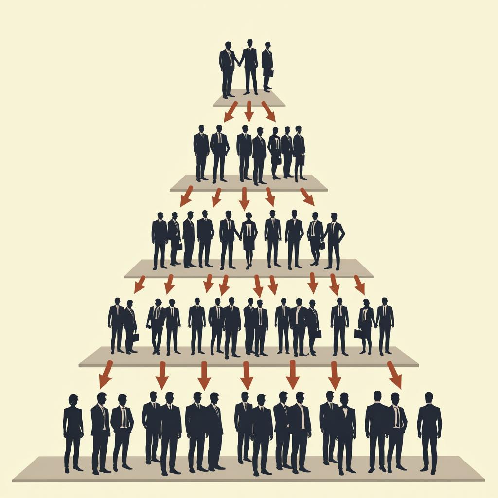 Cấu trúc tầng lớp xã hội thời kỳ công nghiệp hóa với các tầng lớp phân biệt rõ ràng