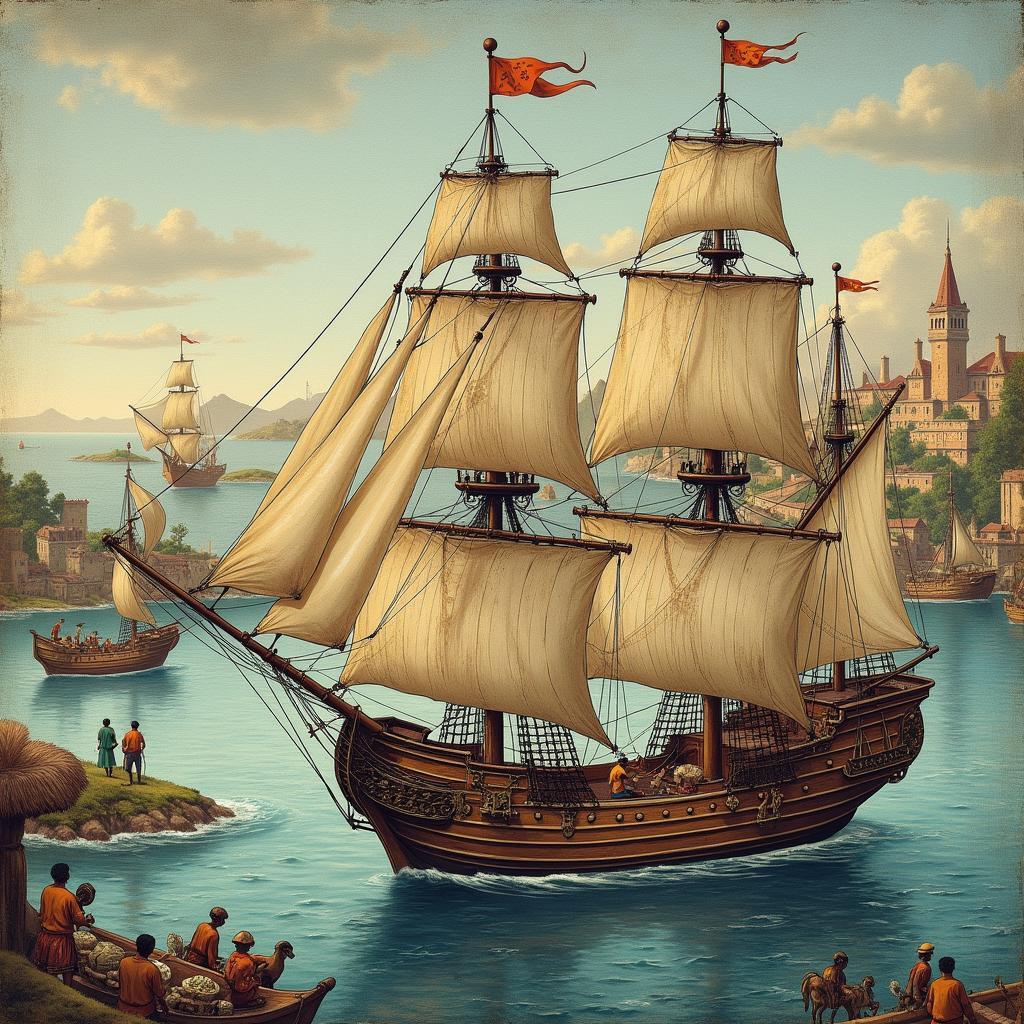 Tàu thuyền châu Âu thời kỳ thám hiểm và hệ thống thương mại thuộc địa IELTS Reading