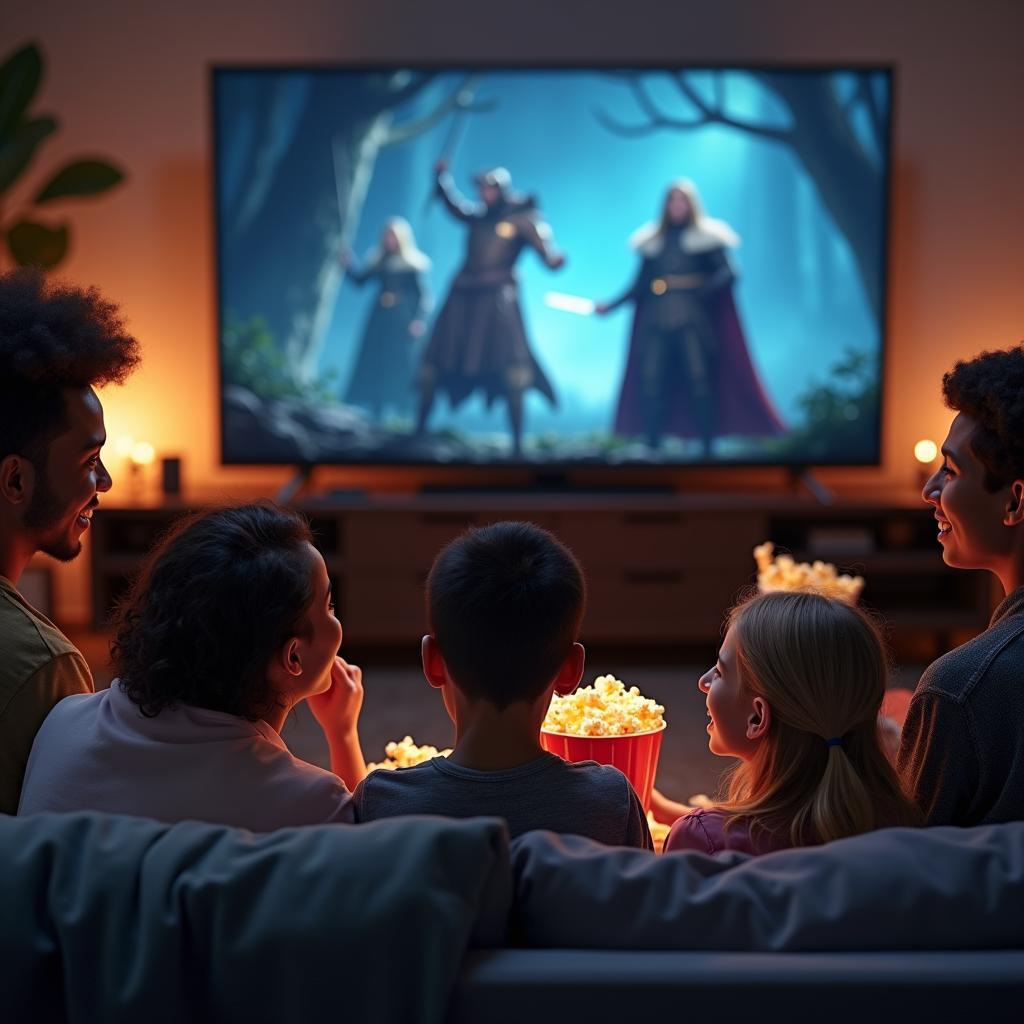 Tác động của toàn cầu hóa văn hóa đến hành vi thanh niên qua việc xem cùng chương trình truyền hình.