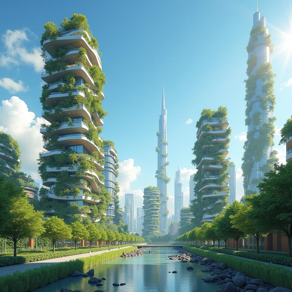 Thành phố tương lai với kiến trúc bền vững và công nghệ xanh trong IELTS Speaking