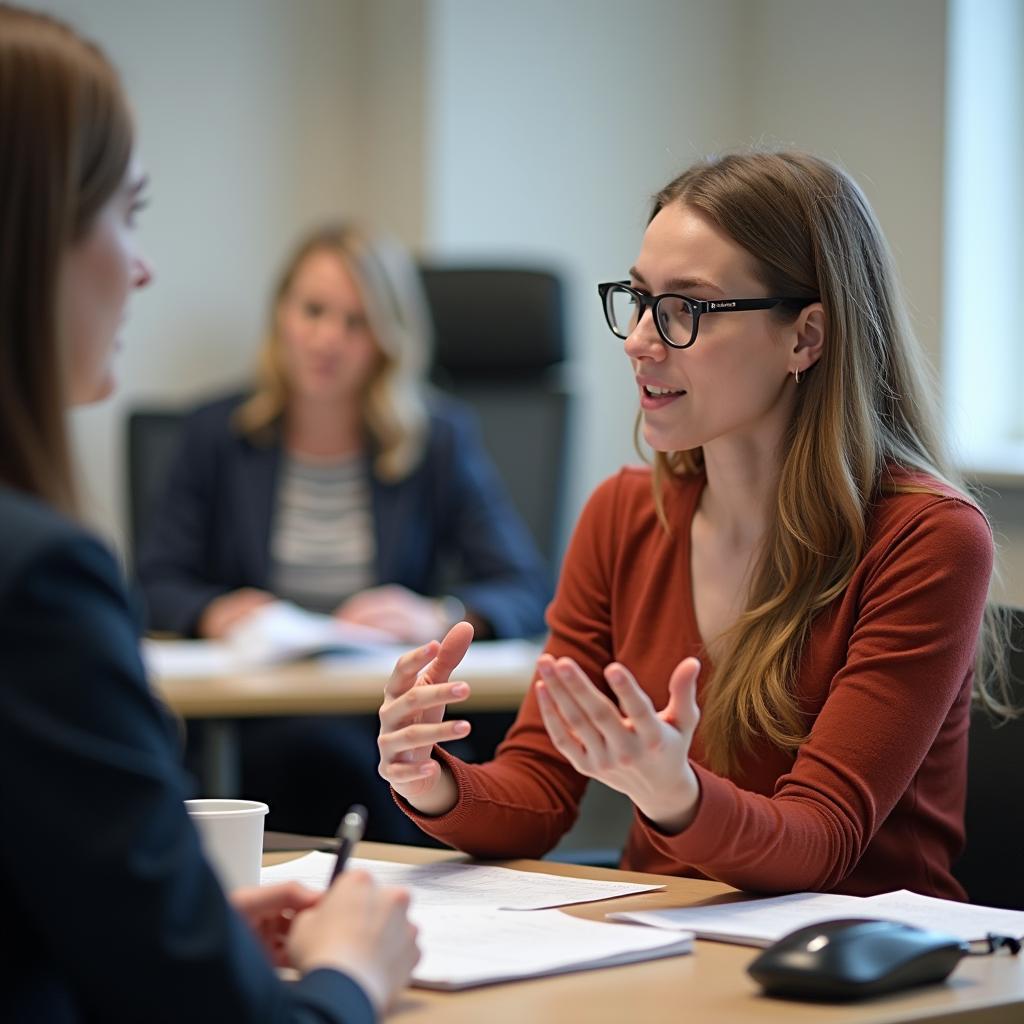 Thí sinh tự tin trình bày bài nói IELTS Speaking Part 2 về khoảnh khắc tự hào