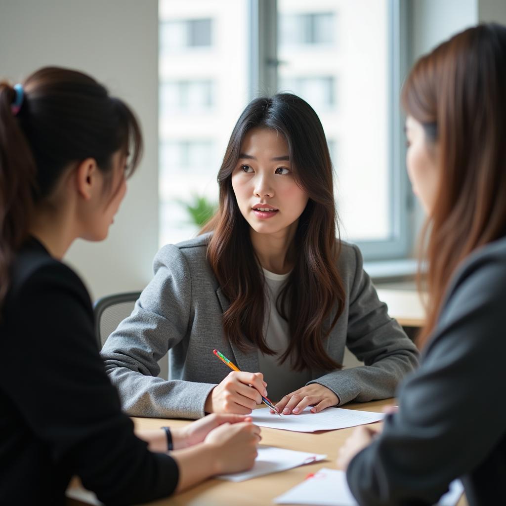 Thí sinh IELTS Speaking Part 2 đang chuẩn bị ghi chú trong 1 phút