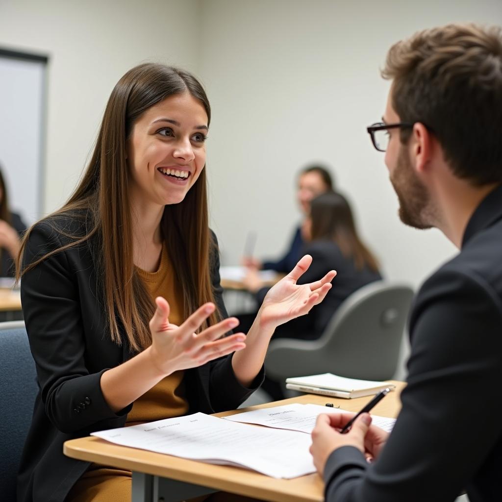 Thí sinh IELTS tự tin trình bày Part 2 về sự kiện gia đình đặc biệt với giám khảo