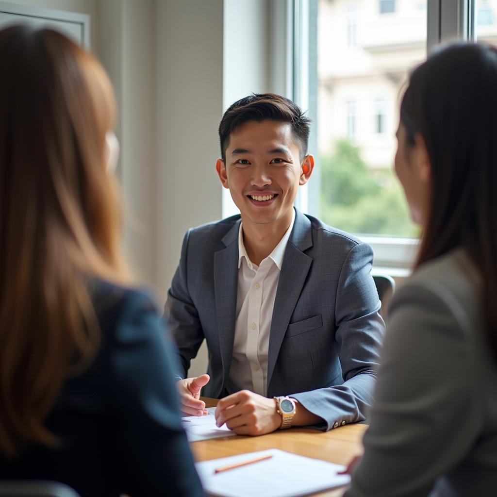 Thí sinh IELTS Speaking Part 2 tự tin trình bày độc thoại về kinh nghiệm làm việc nhóm