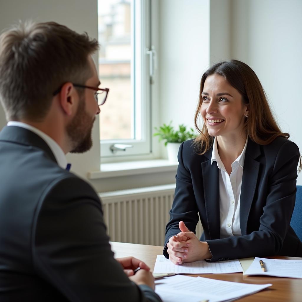 Thí sinh IELTS Speaking Part 3 đang thảo luận sâu về chủ đề thay đổi xã hội với giám khảo