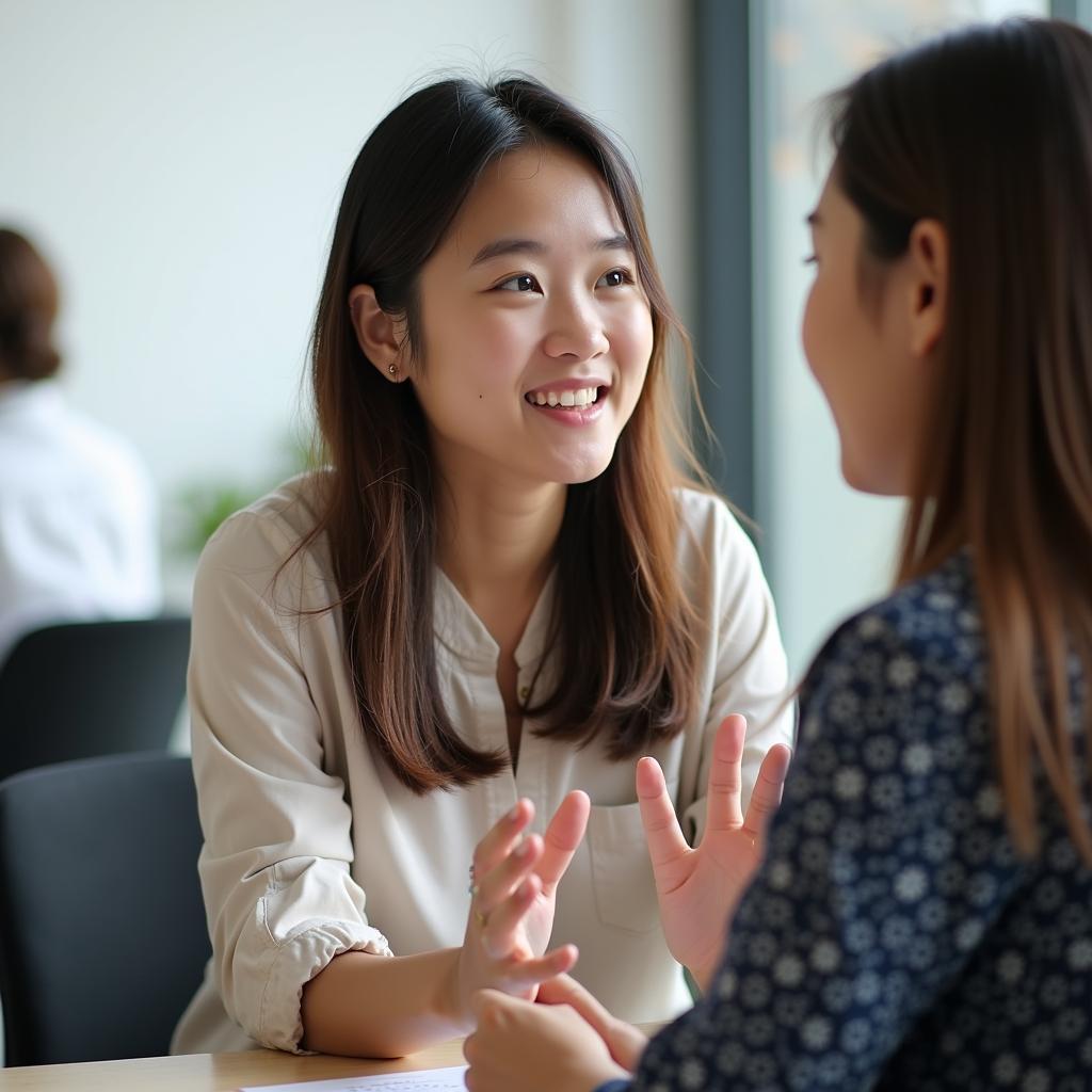 Thí sinh IELTS tự tin trả lời Part 2 về quyết định khó khăn đạt band điểm cao