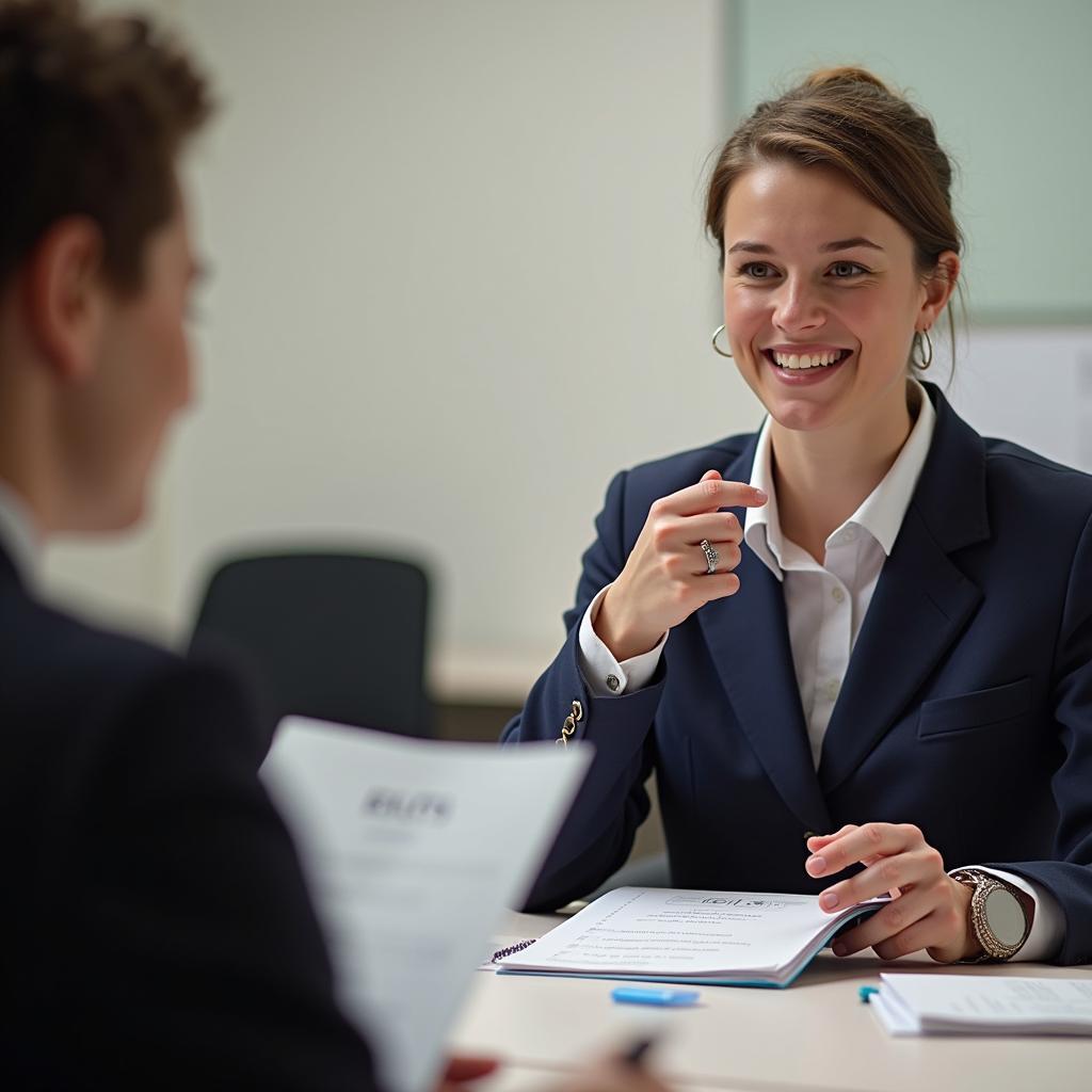 Thí sinh IELTS đang trình bày về Lễ hội đèn lồng Hoi An trong phần thi Speaking Part 2