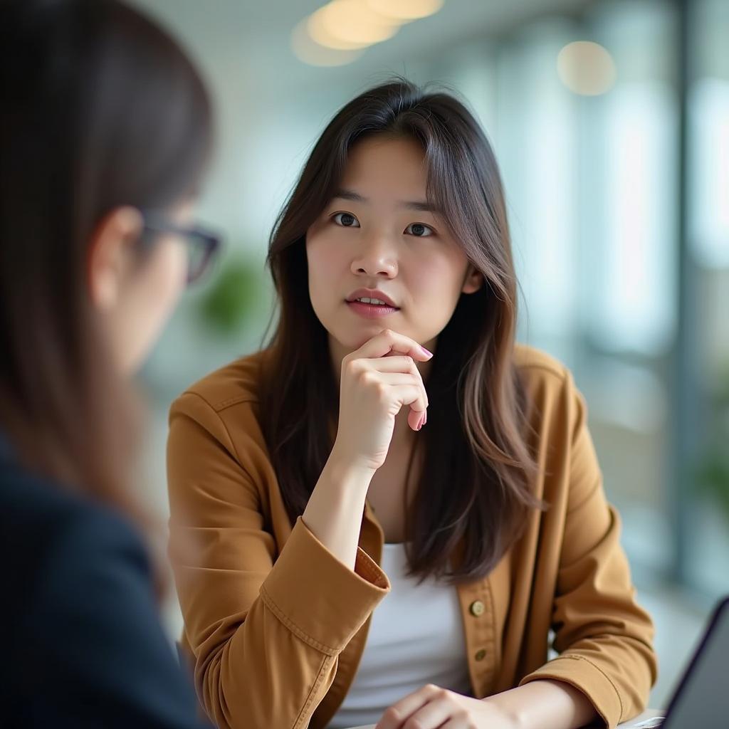 Thí sinh tự tin trả lời các câu hỏi thảo luận sâu trong IELTS Speaking Part 3 về giáo dục và phát triển kỹ năng