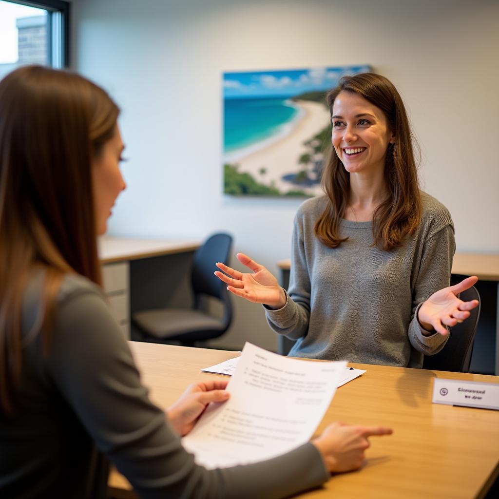 Thí sinh tự tin trình bày IELTS Speaking Part 2 về bãi biển yên tĩnh để thư giãn