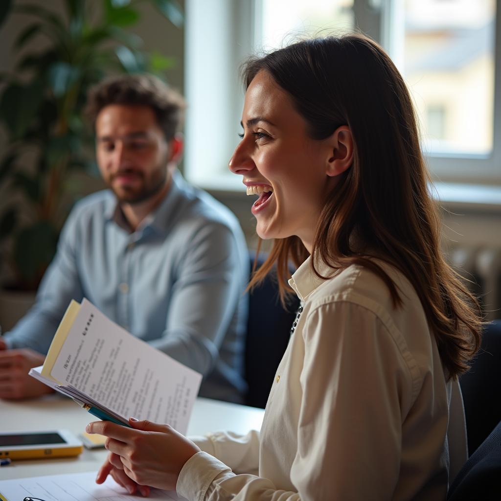 Thí sinh IELTS Speaking tự tin trình bày độc thoại Part 2 về người có tài năng đặc biệt