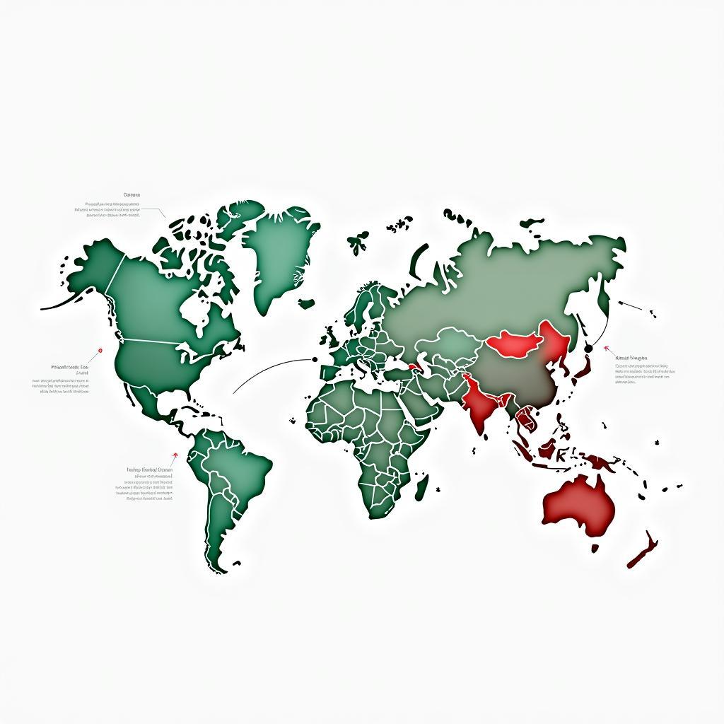 Minh họa ảnh hưởng của thị trường toàn cầu đến nền kinh tế địa phương qua biểu đồ và sơ đồ