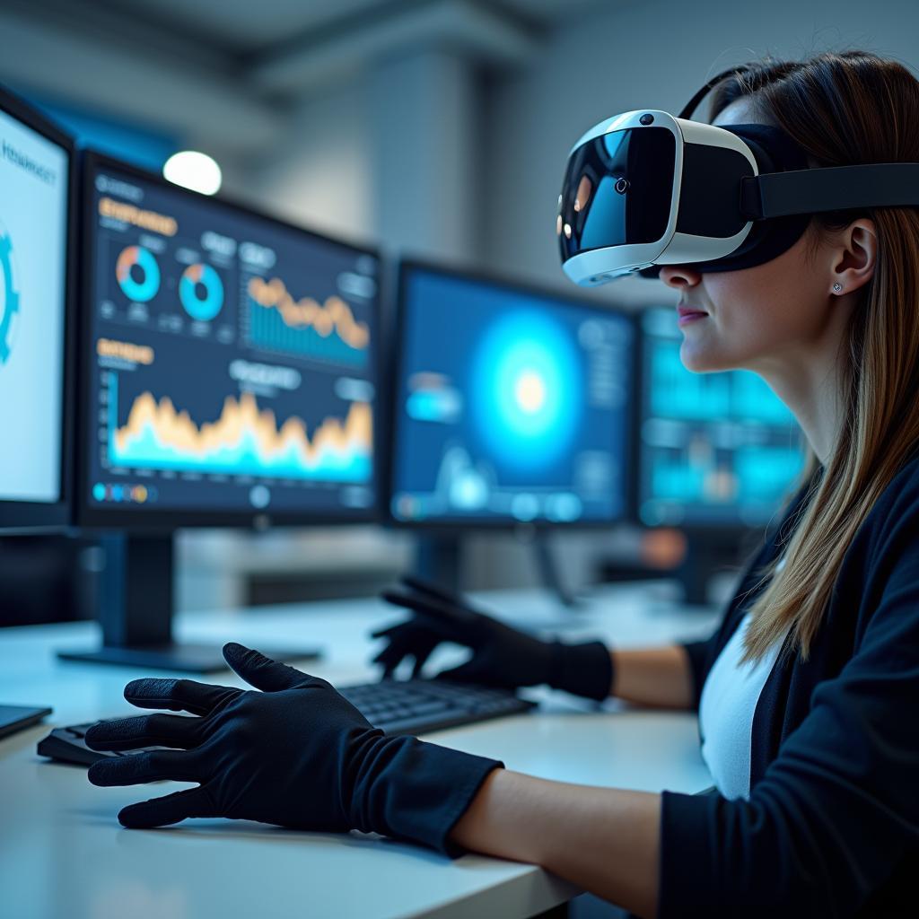 Thiết bị VR hiện đại và haptic gloves dùng cho đào tạo kỹ năng nghề nghiệp