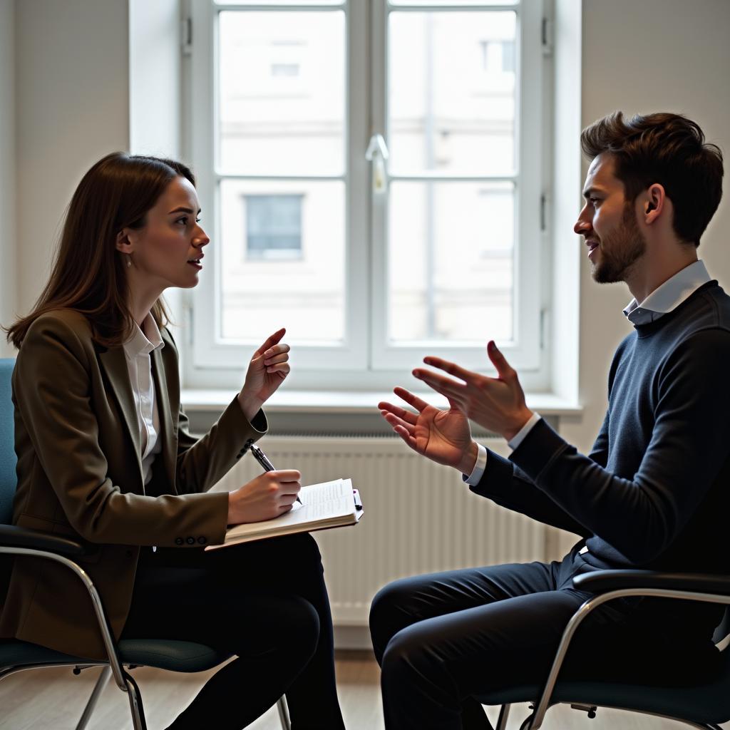 Examiner và thí sinh thảo luận sâu trong IELTS Speaking Part 3 về chủ đề giúp đỡ lẫn nhau