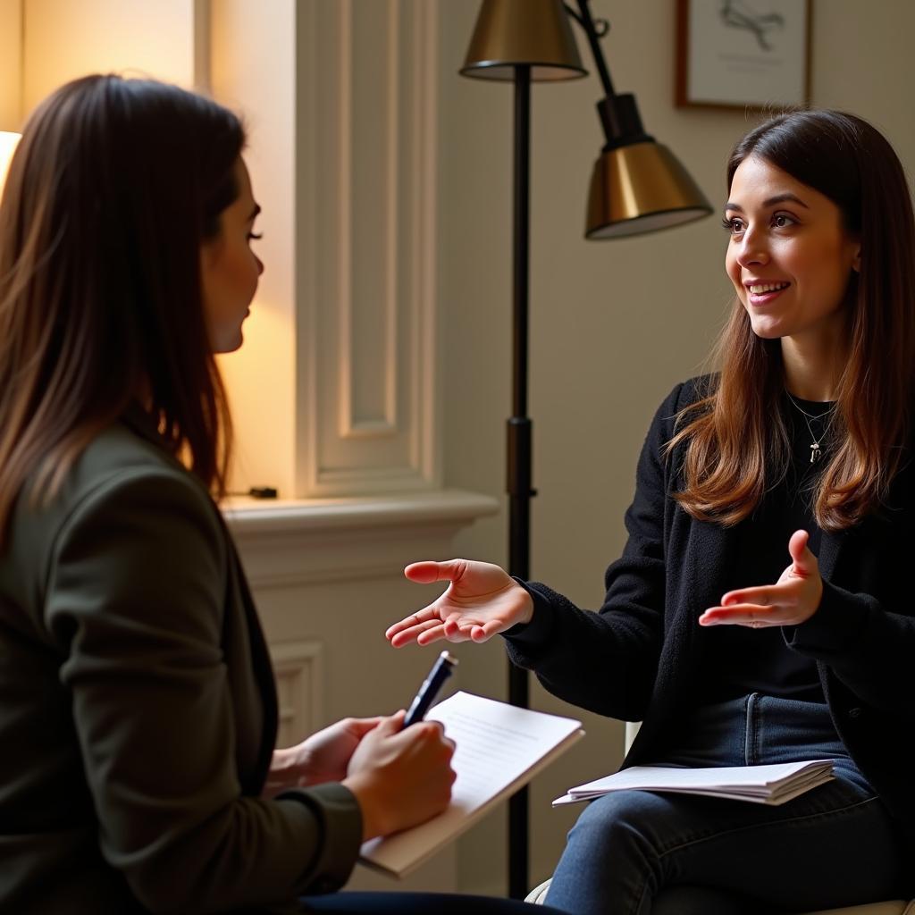 Thí sinh đang thảo luận sâu về vai trò của nghệ thuật trong IELTS Speaking Part 3