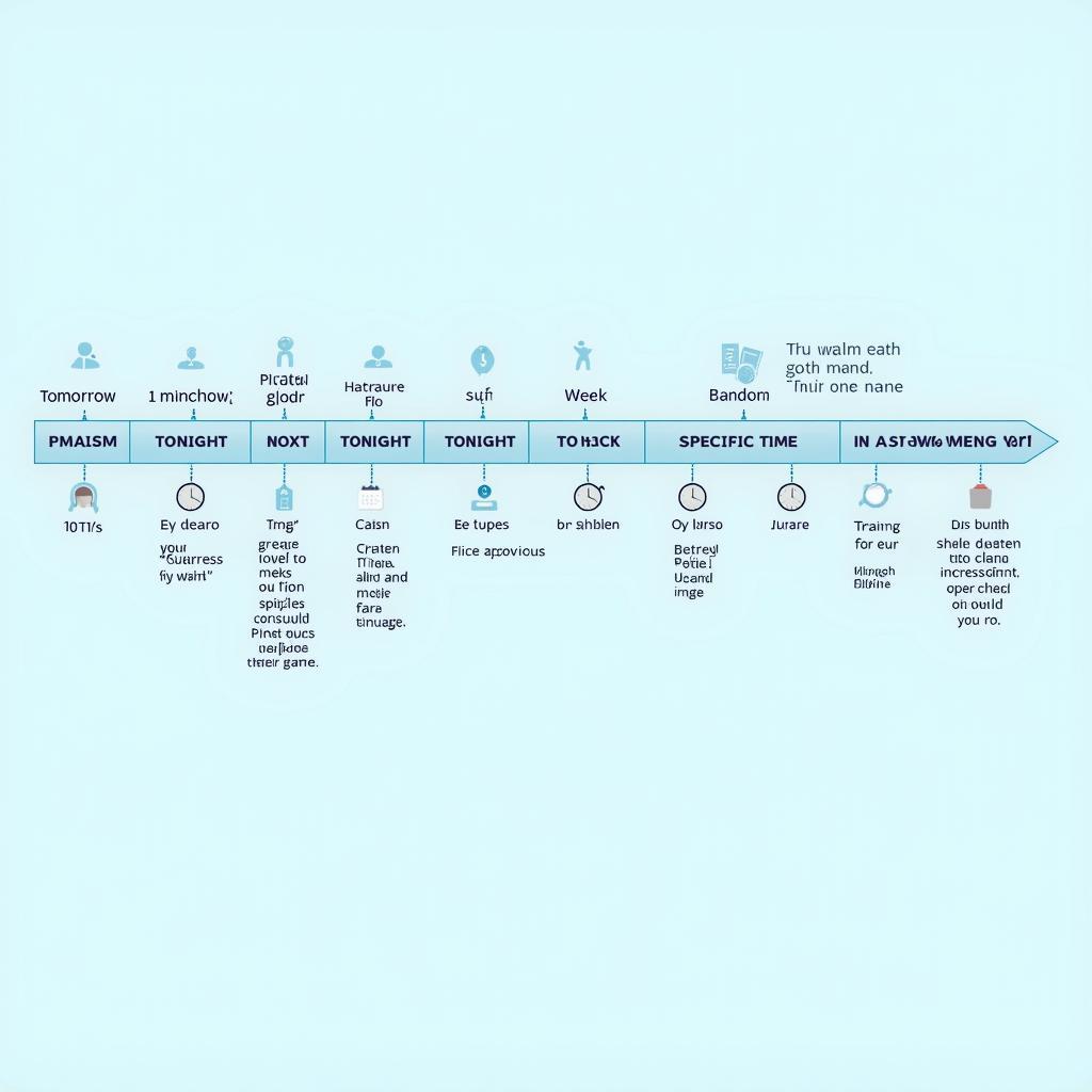 Bảng tổng hợp các cụm từ thời gian thường đi kèm với Present Simple for Future Events trong IELTS