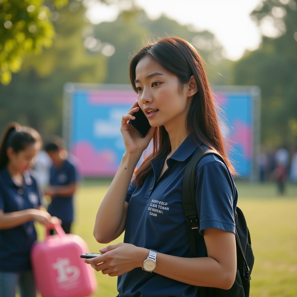 Coordinator đang giải quyết vấn đề trong sự kiện cộng đồng với quyết định nhanh chóng