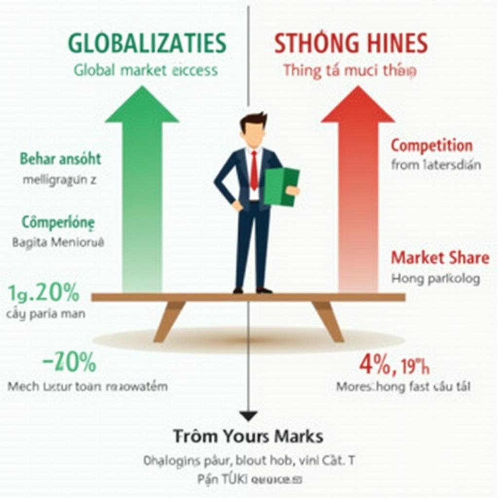 Biểu đồ phân tích toàn cầu hóa và tác động đến doanh nghiệp nhỏ trong IELTS Writing Task 2