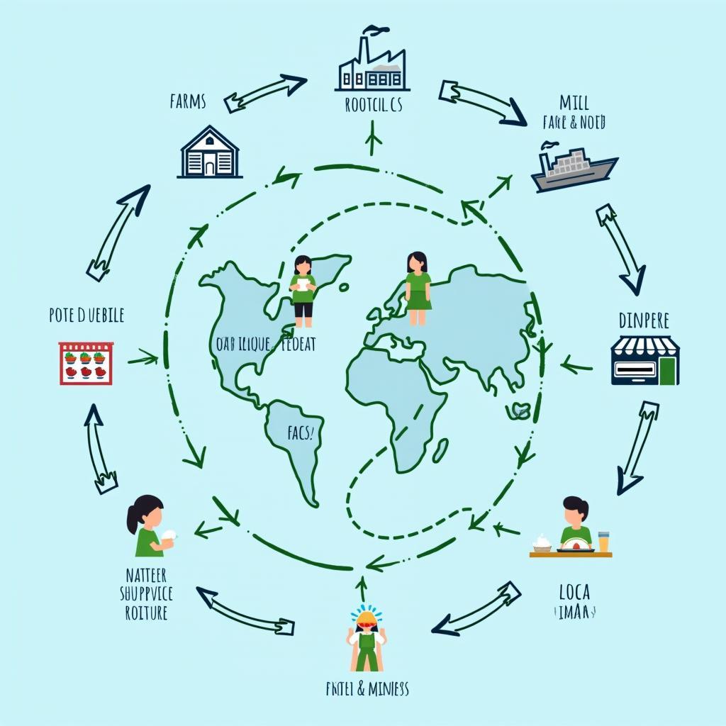 Infographic về The impact of globalization on food systems và ý tưởng luận điểm IELTS