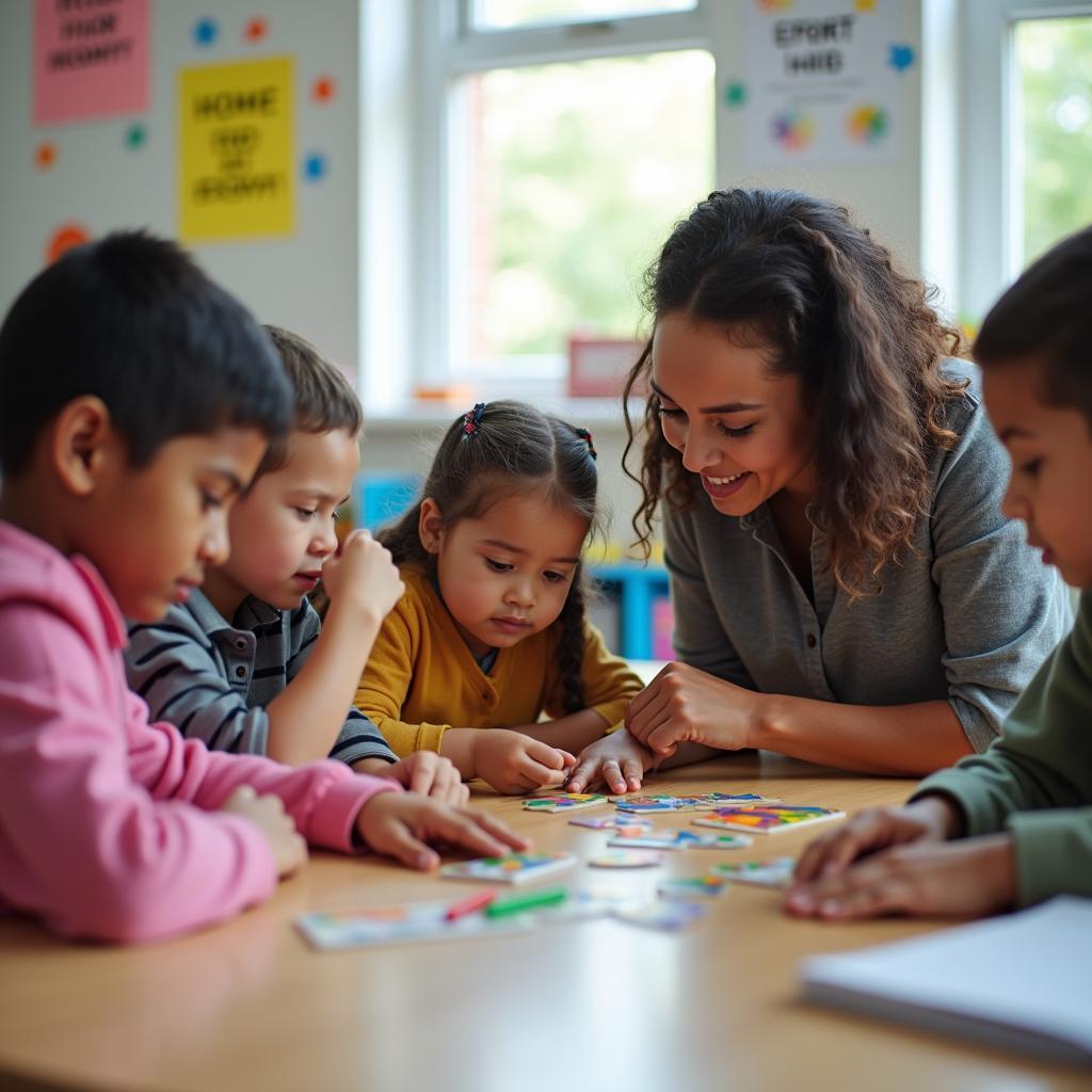 Trẻ em học tập với tư duy phát triển và nỗ lực vượt khó trong lớp học