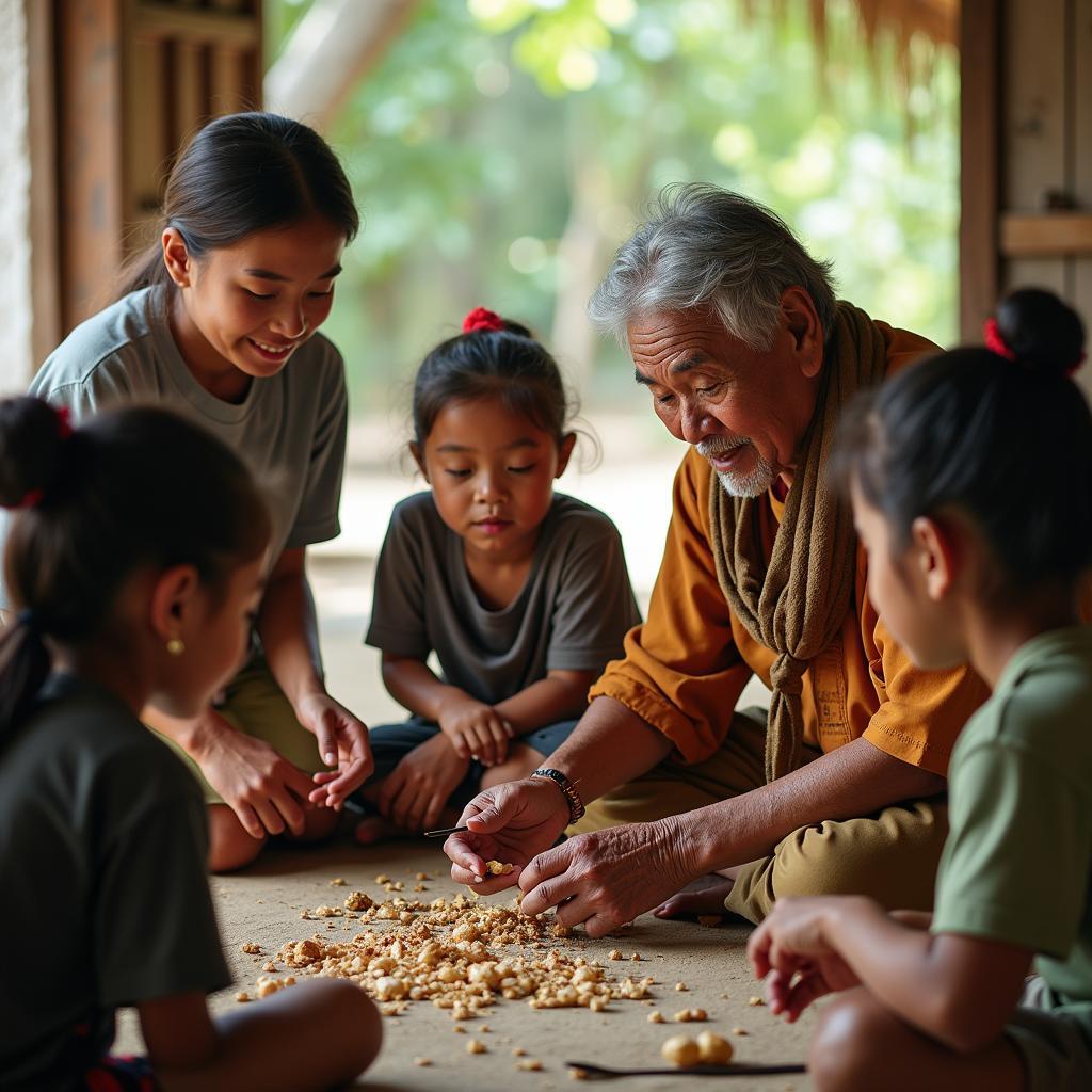 Truyền đạt kiến thức truyền thống từ thế hệ ông bà đến trẻ em trong bối cảnh giáo dục hiện đại