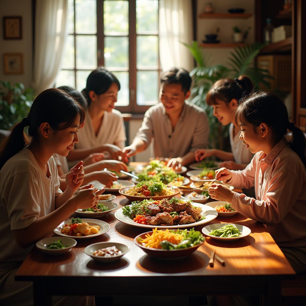 Truyền thống ẩm thực gia đình Việt Nam trong IELTS Speaking - Bữa cơm sum họp tạo kỷ niệm tuổi thơ