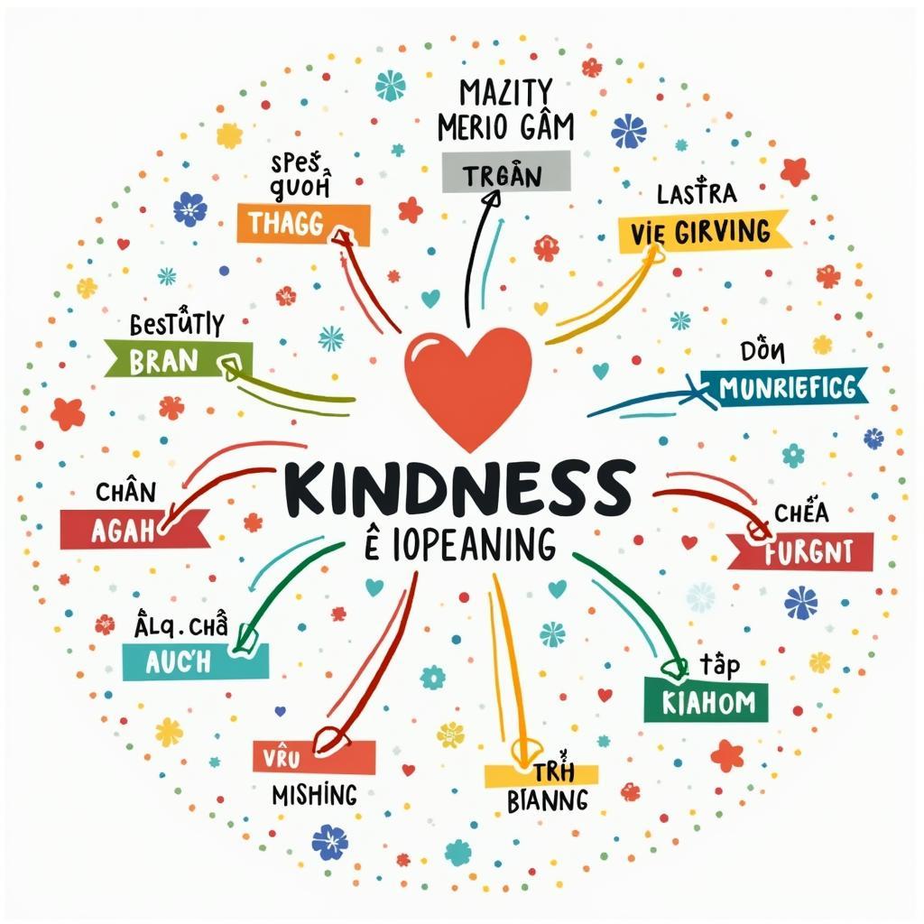 Sơ đồ tư duy từ vựng IELTS Speaking chủ đề lòng tốt và sự tử tế với các cụm từ quan trọng