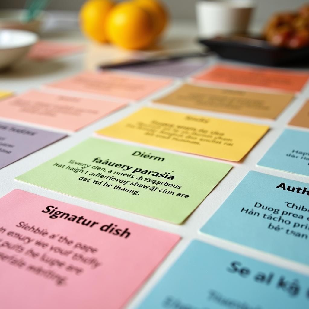 Bộ flashcard từ vựng IELTS Speaking về địa điểm nổi tiếng ẩm thực với các collocation quan trọng