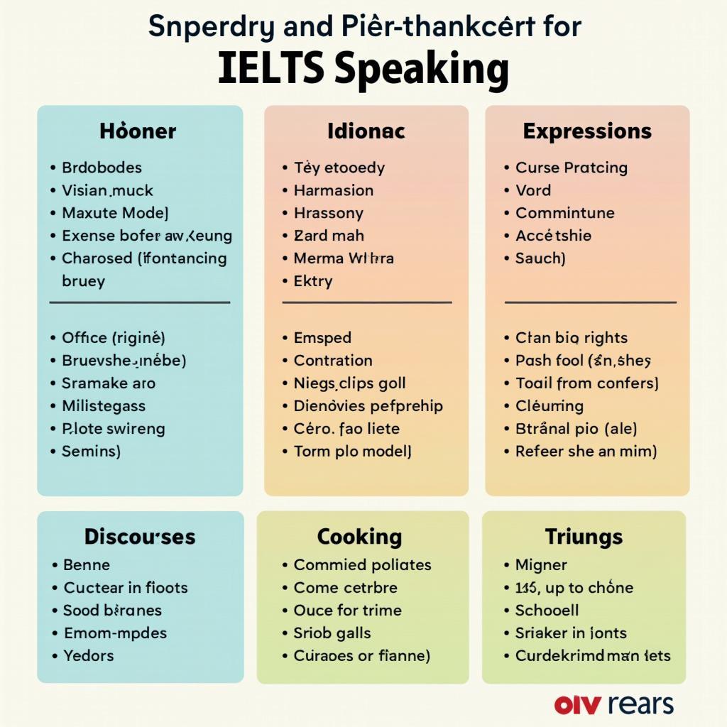 Infographic tổng hợp từ vựng và cụm từ quan trọng cho IELTS Speaking chủ đề nấu ăn