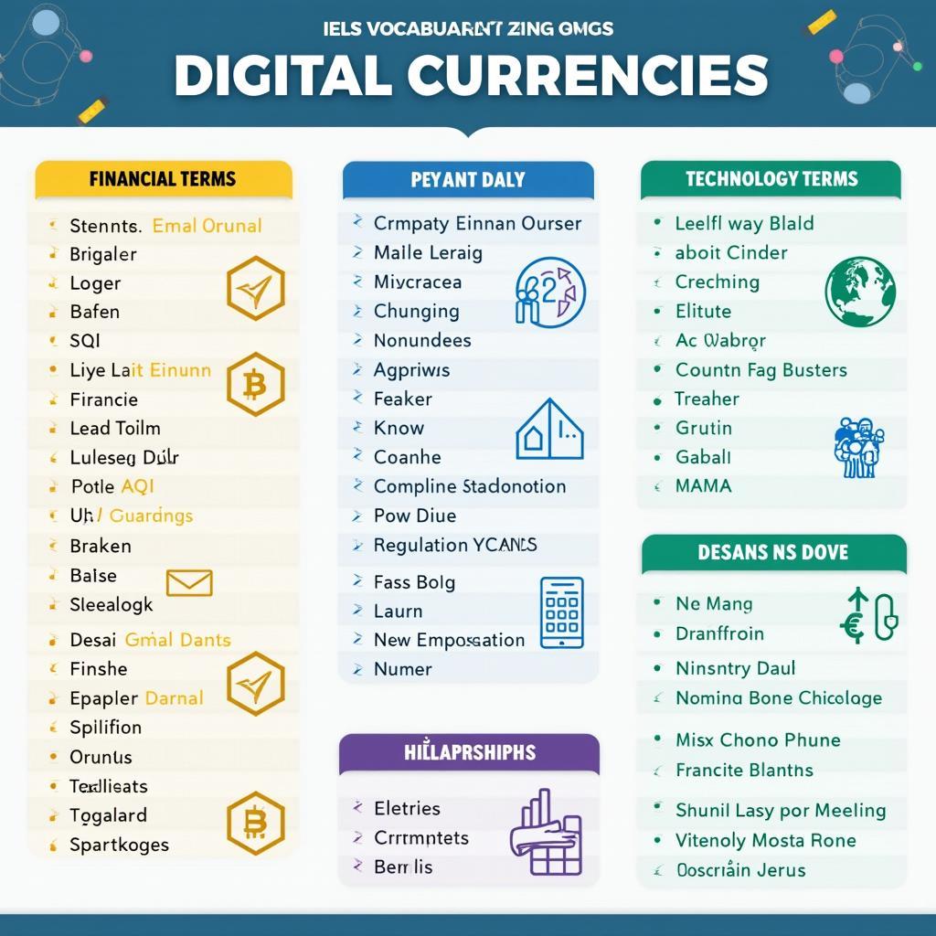 Từ vựng quan trọng IELTS Writing Task 2 về tiền kỹ thuật số và hệ thống tài chính