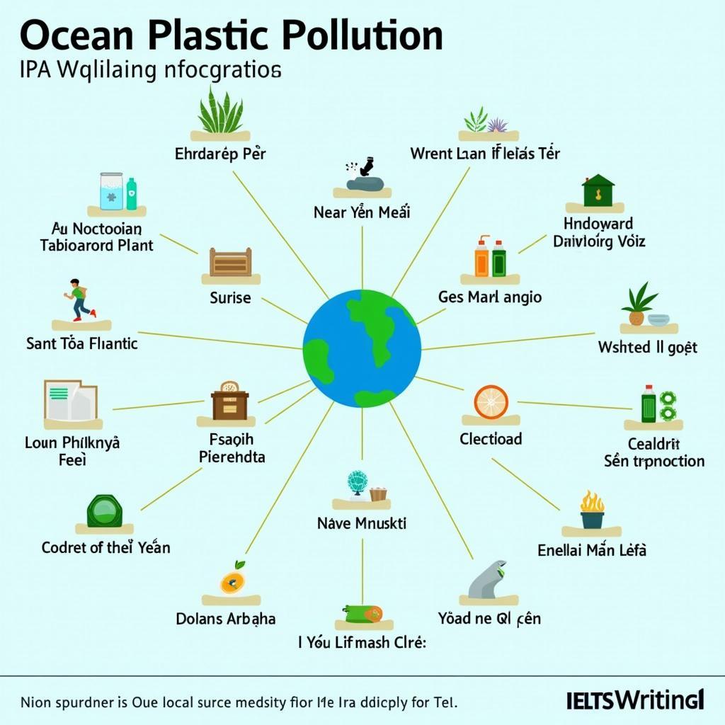 Bảng từ vựng chuyên ngành về ô nhiễm nhựa đại dương cho IELTS Writing với phiên âm và ví dụ