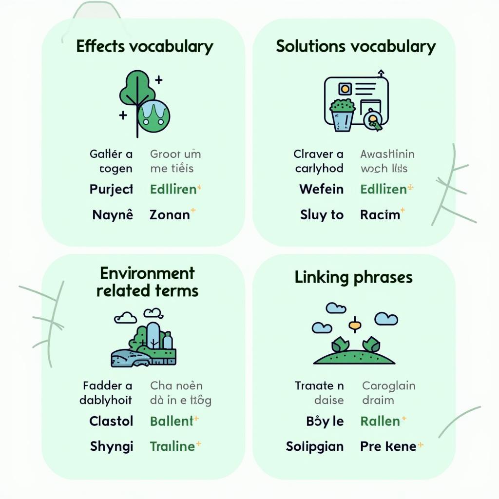 Infographic từ vựng quan trọng về không gian xanh trong IELTS Writing Task 2
