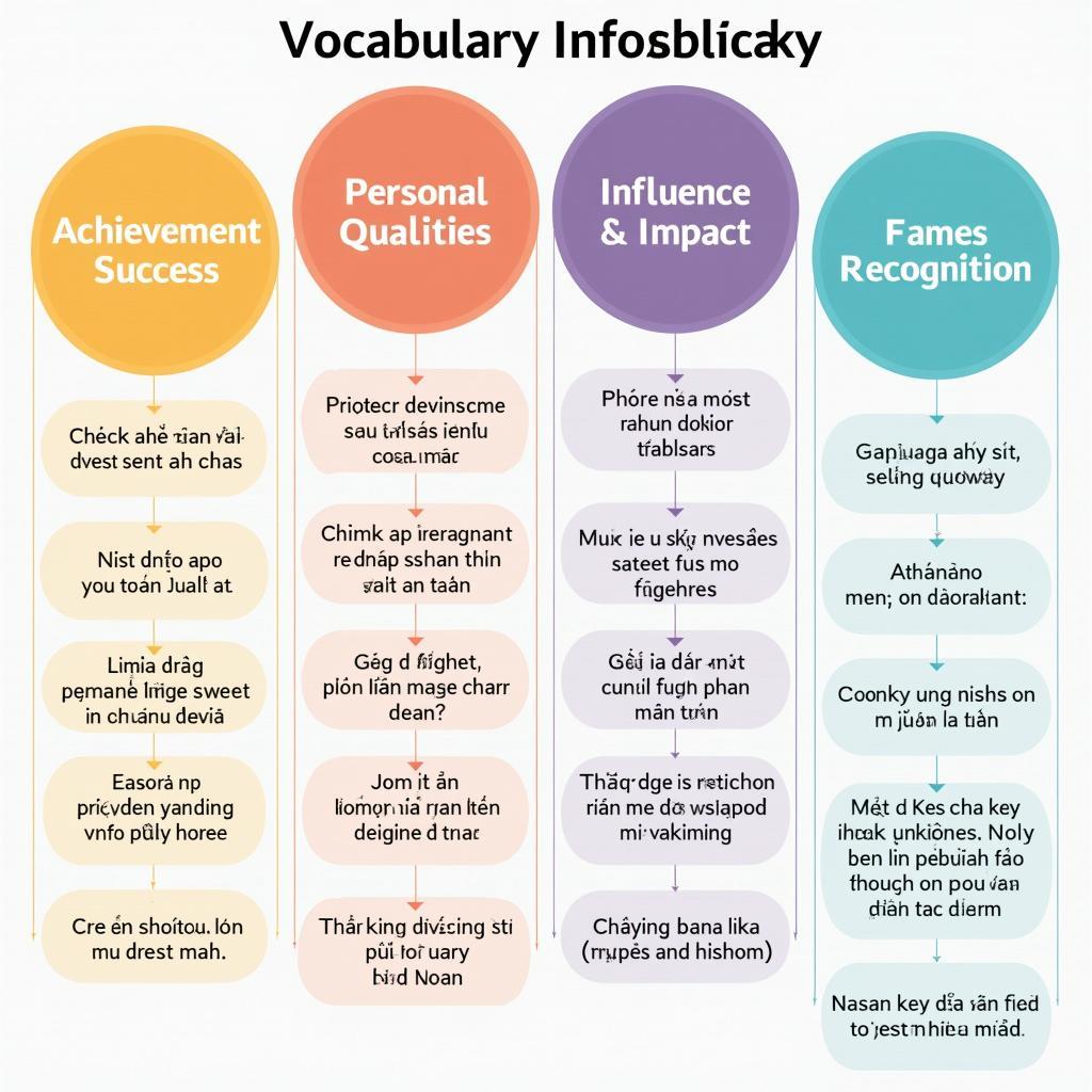 Infographic từ vựng nâng cao IELTS Speaking chủ đề nhân vật nổi tiếng với phân loại theo chủ đề và ví dụ