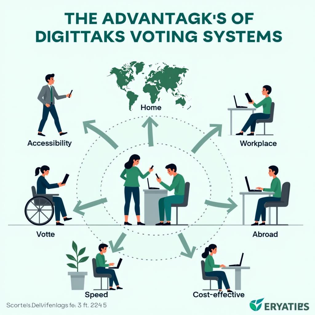 Ưu điểm của hệ thống bỏ phiếu điện tử tăng khả năng tiếp cận cử tri trong bài IELTS