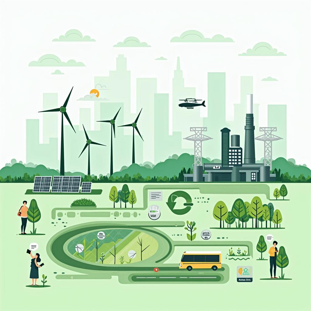 Hình minh họa vai trò công nghệ trong phát triển bền vững và năng lượng tái tạo